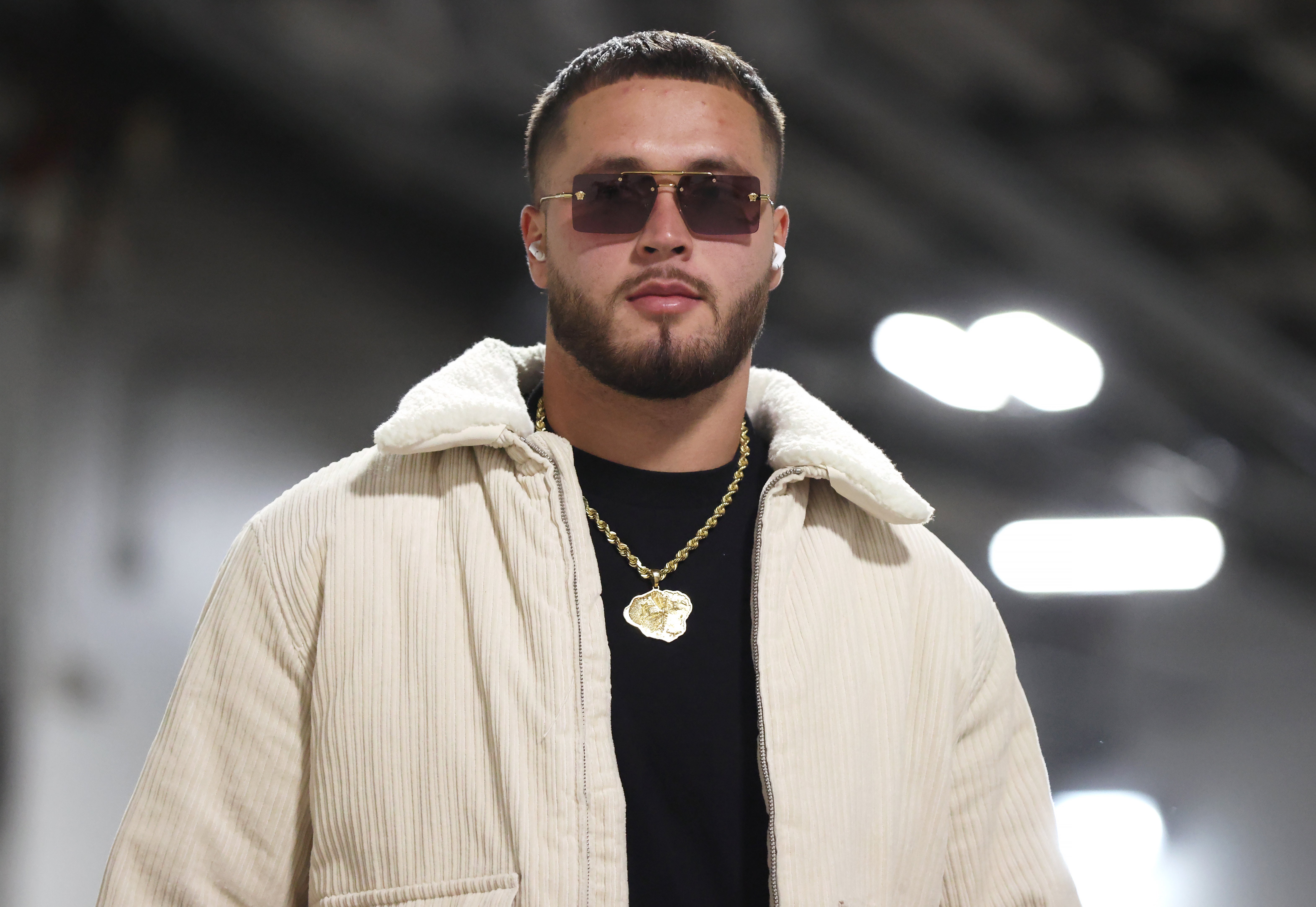 Oct 26, 2025; Pittsburgh, Pennsylvania, USA; Pittsburgh Steelers linebacker Nick Herbig (51) arrives at the stadium to play the Green Bay Packers at Acrisure Stadium.