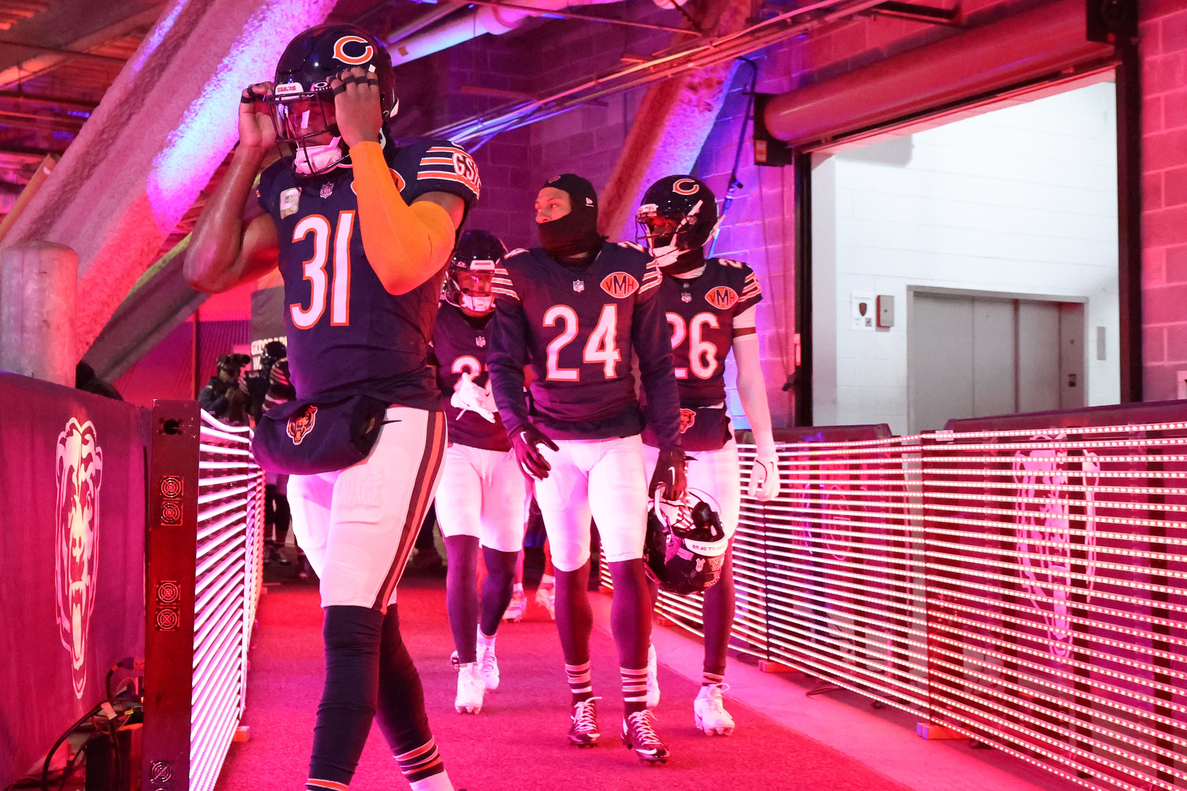 Nov 9, 2025; Chicago, Illinois, USA; Chicago Bears free safety Kevin Byard (31) takes the field before the game against the New York Giants at Soldier Field.