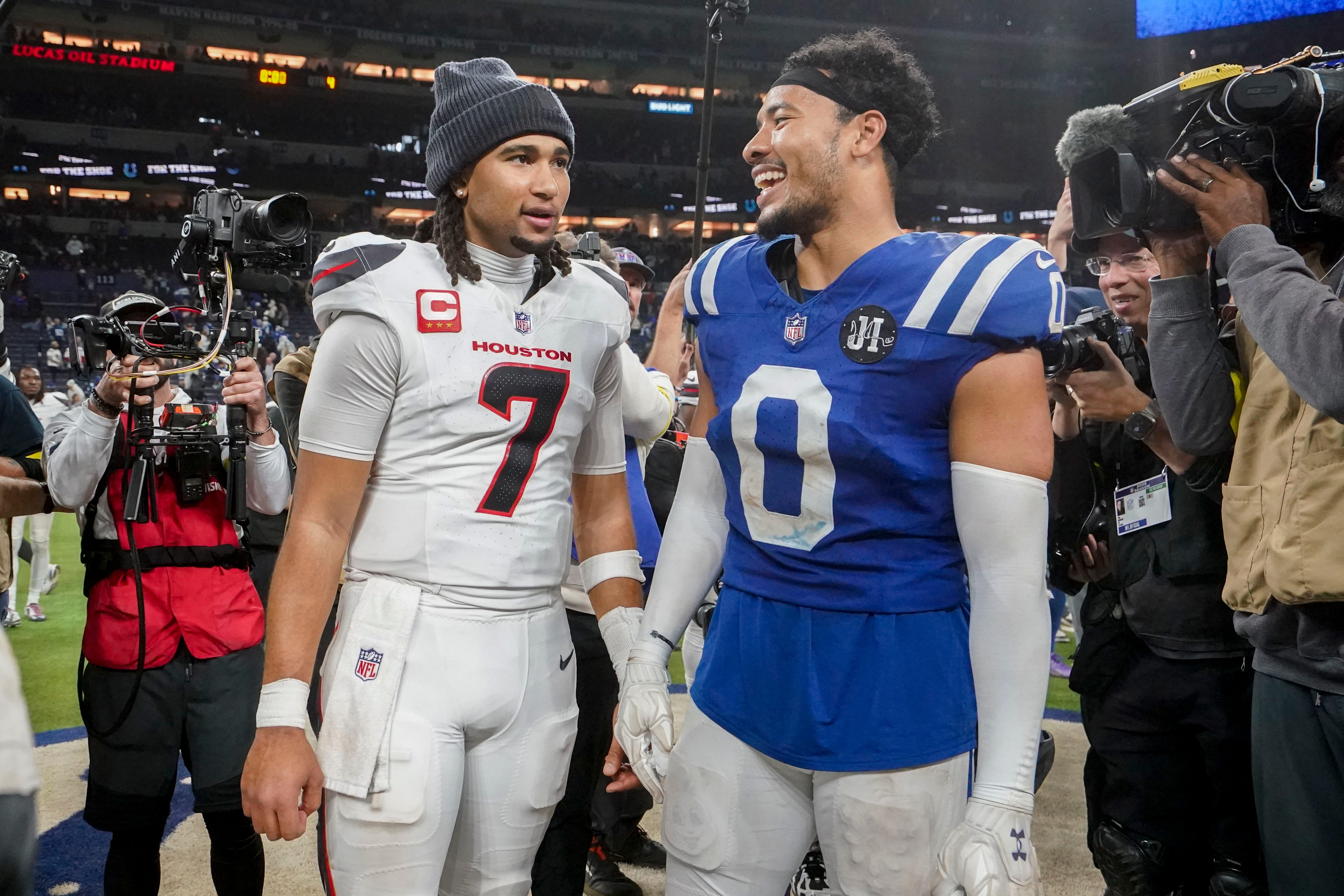 Colts S Cam Bynum and Texans QB CJ Stroud