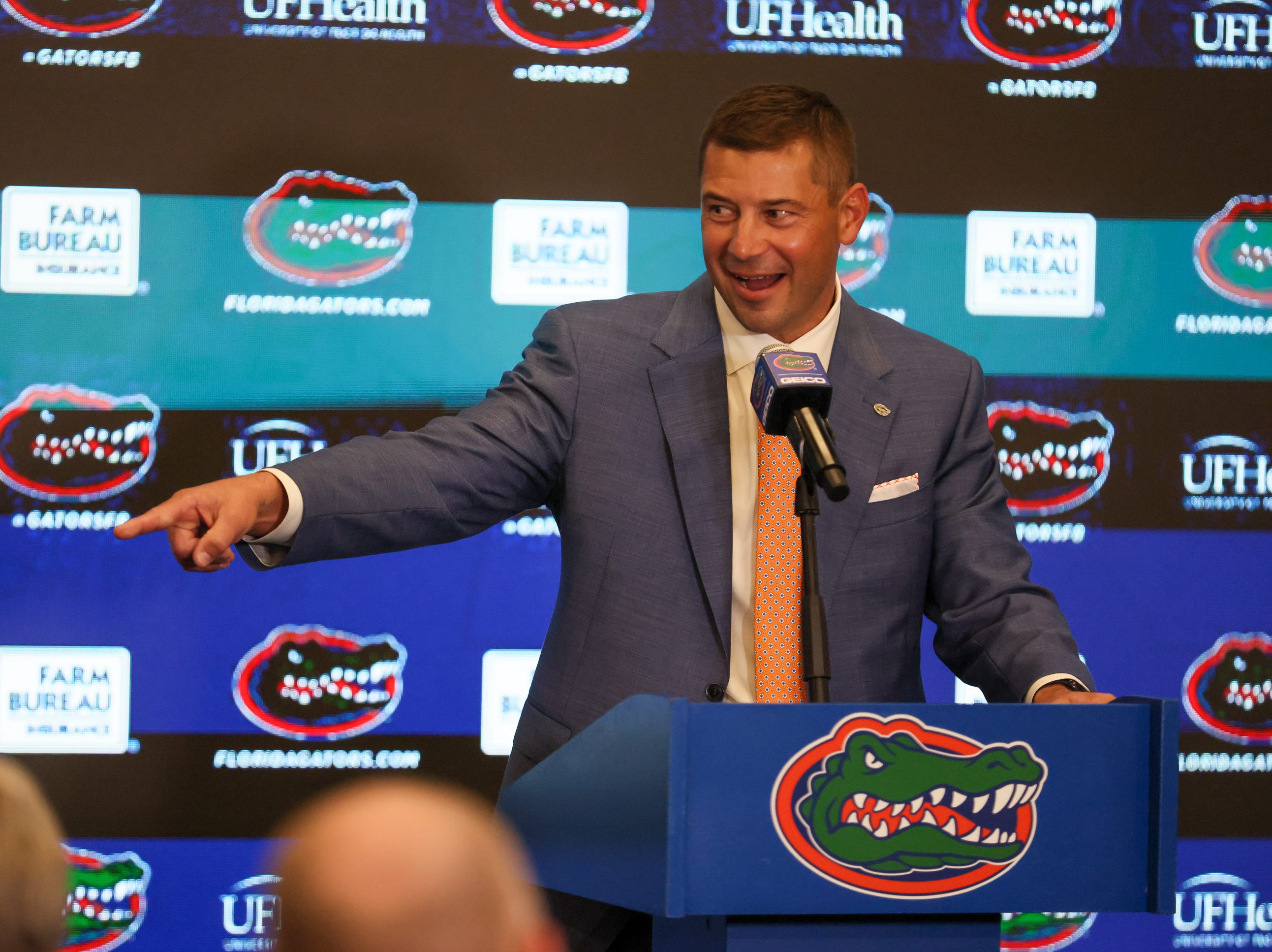 New UF head football coach Jon Sumrall speaks during a press conference at the James W. “Bill” Heavener Football Training Center in Gainesville, FL on Monday, December 1, 2025.
