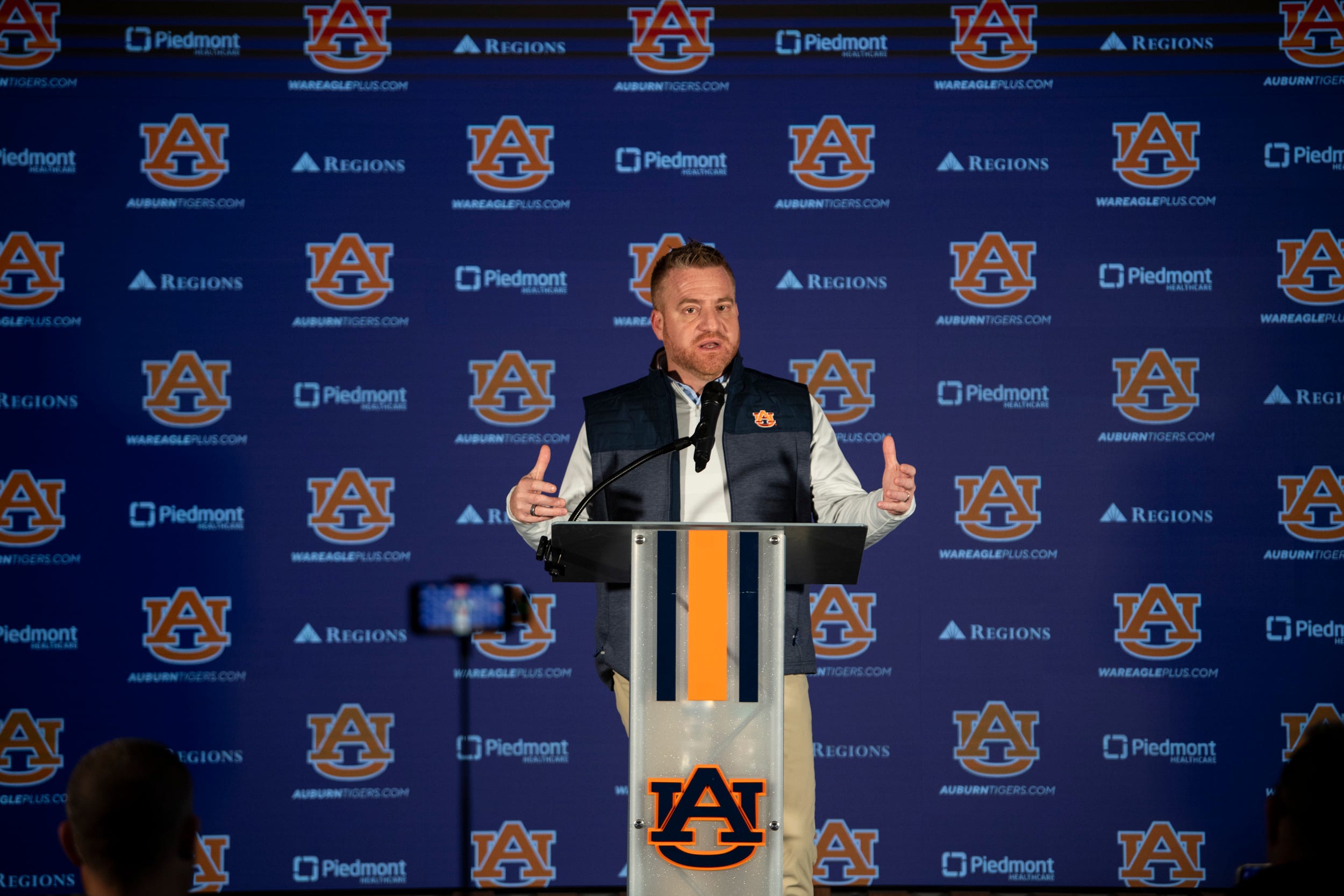 Auburn Tigers head coach alex Golesh transfer portal
