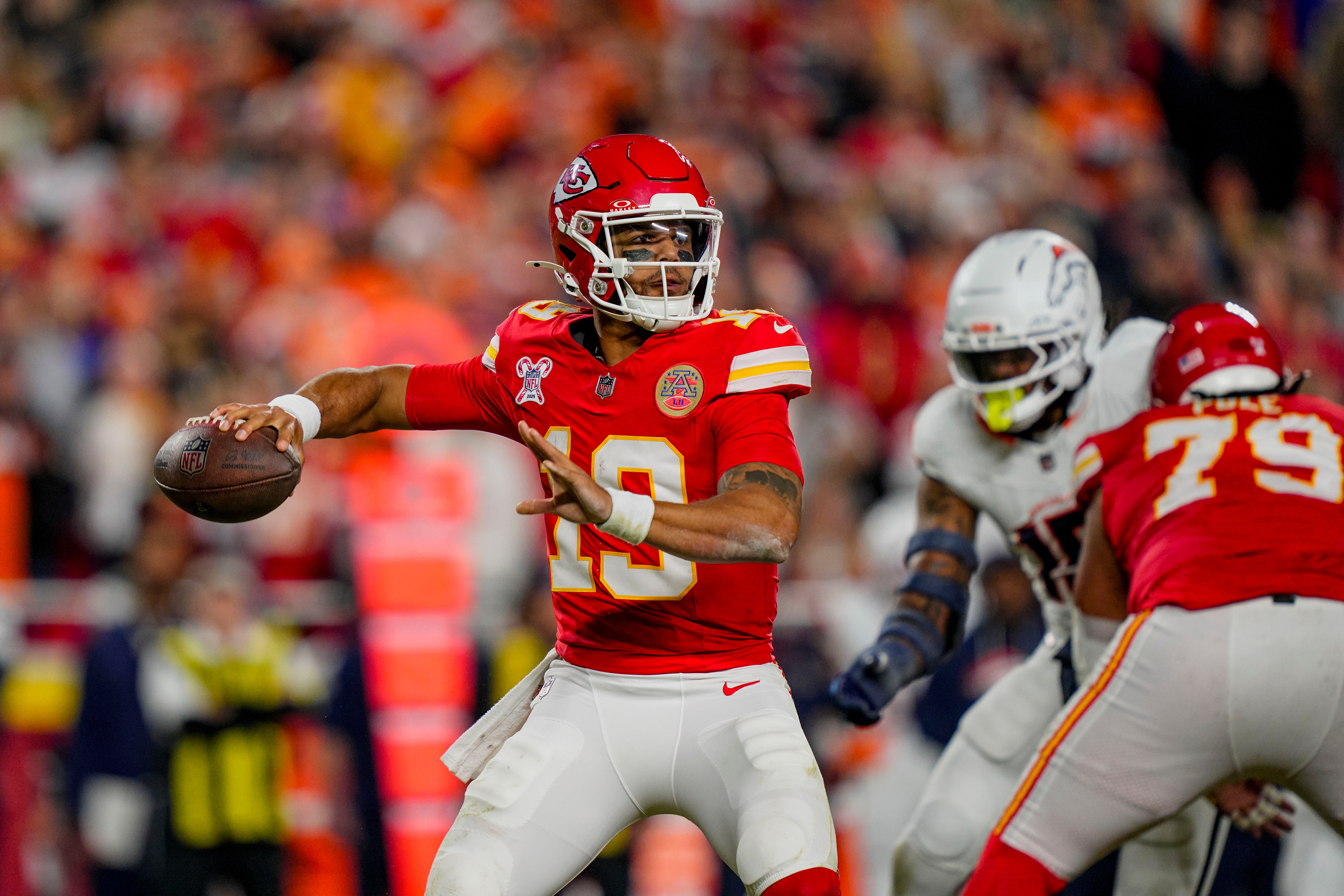 Kansas City Chiefs quarterback Chris Oladokun Travis Kelce loss to the Denver broncos