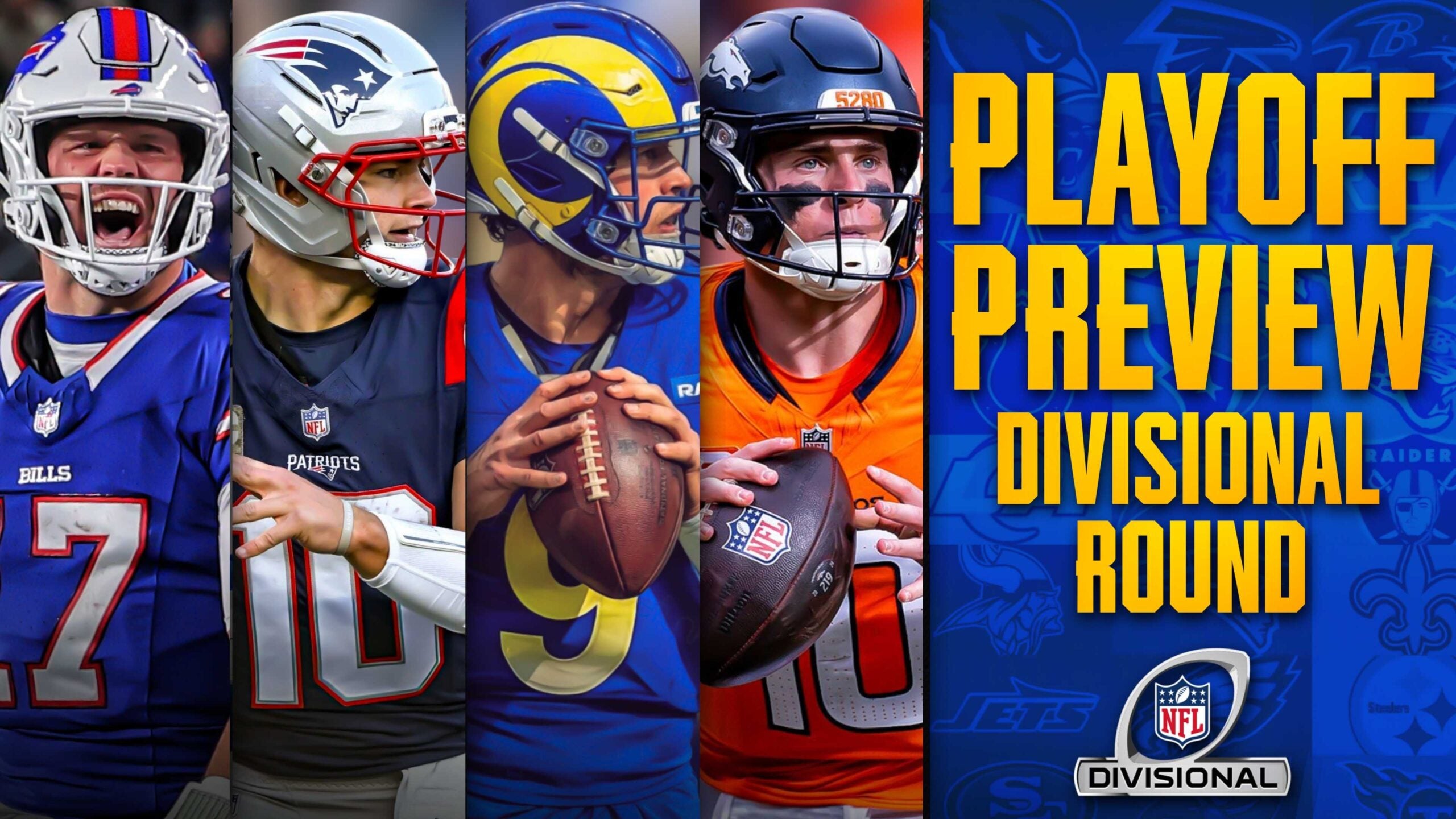 Divisional round preview of the NFL playoffs from our A to Z Sports All-NFL newsletter