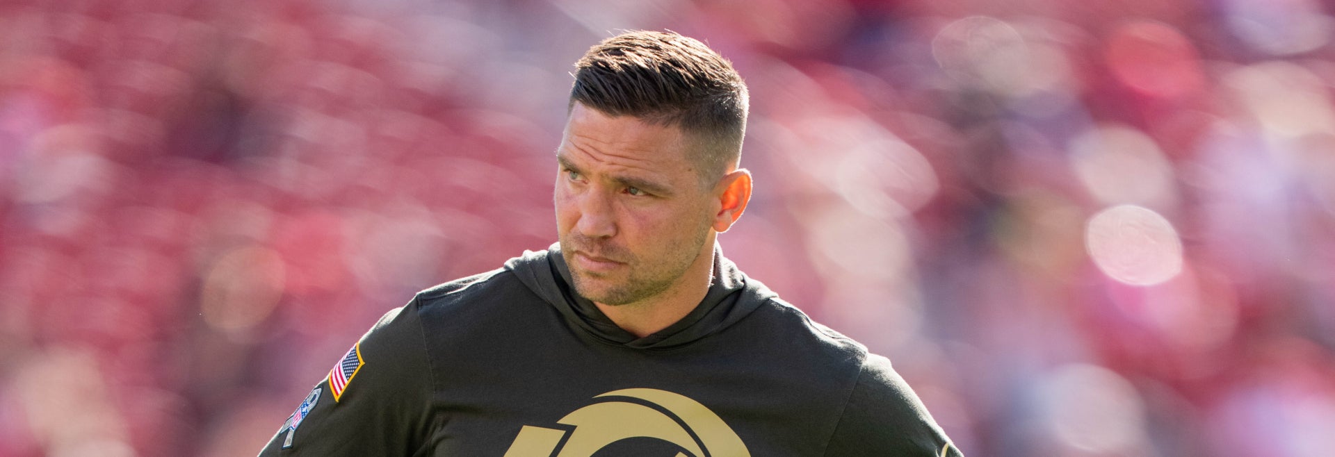 November 9, 2025; Santa Clara, California, USA; Los Angeles Rams defensive coordinator Chris Shula before the game against the San Francisco 49ers at Levi's Stadium.