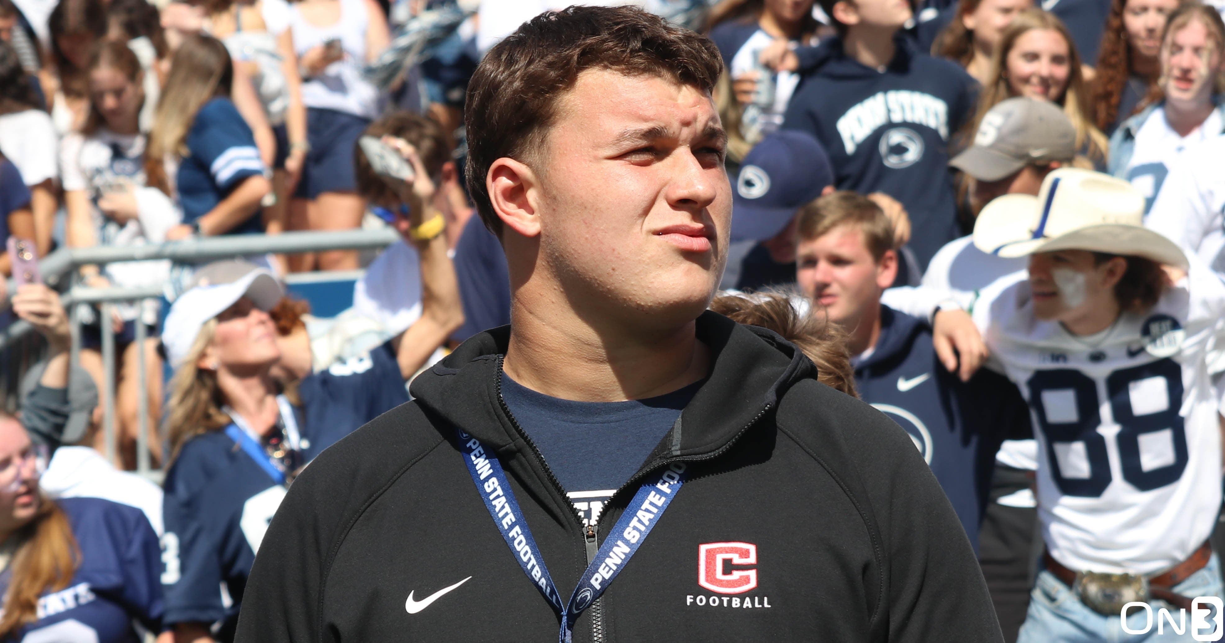 2027 Five-star offensive lineman Maxwell Hiller sidelines in Happy Valley