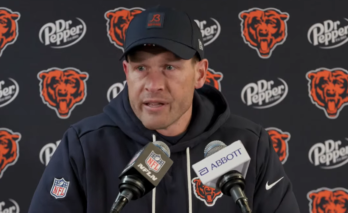 Chicago Bears head coach Ben Johnson speaks with the media following Week 18 loss.