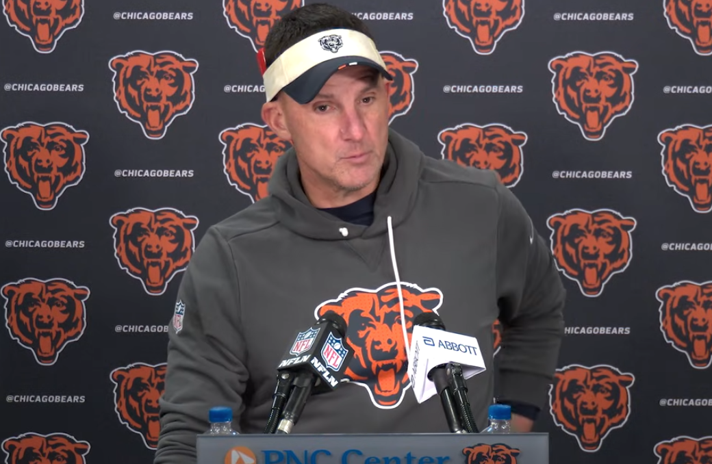 Bears defensive coordinator Dennis Allen speaks with the media.