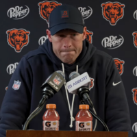 Chicago Bears head coach Ben Johnson speaks with reporters following NFC Divisional Round loss.