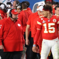 Kansas City Chiefs quarterback Patrick Mahomes head coach Andy Reid wide receiver Xavier Worthy