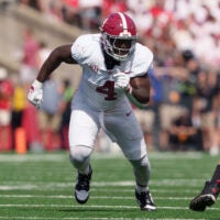 Sep 14, 2024; Madison, Wisconsin, USA; Alabama Crimson Tide linebacker Qua Russaw (4) during the game against the Wisconsin Badgers at Camp Randall Stadium.