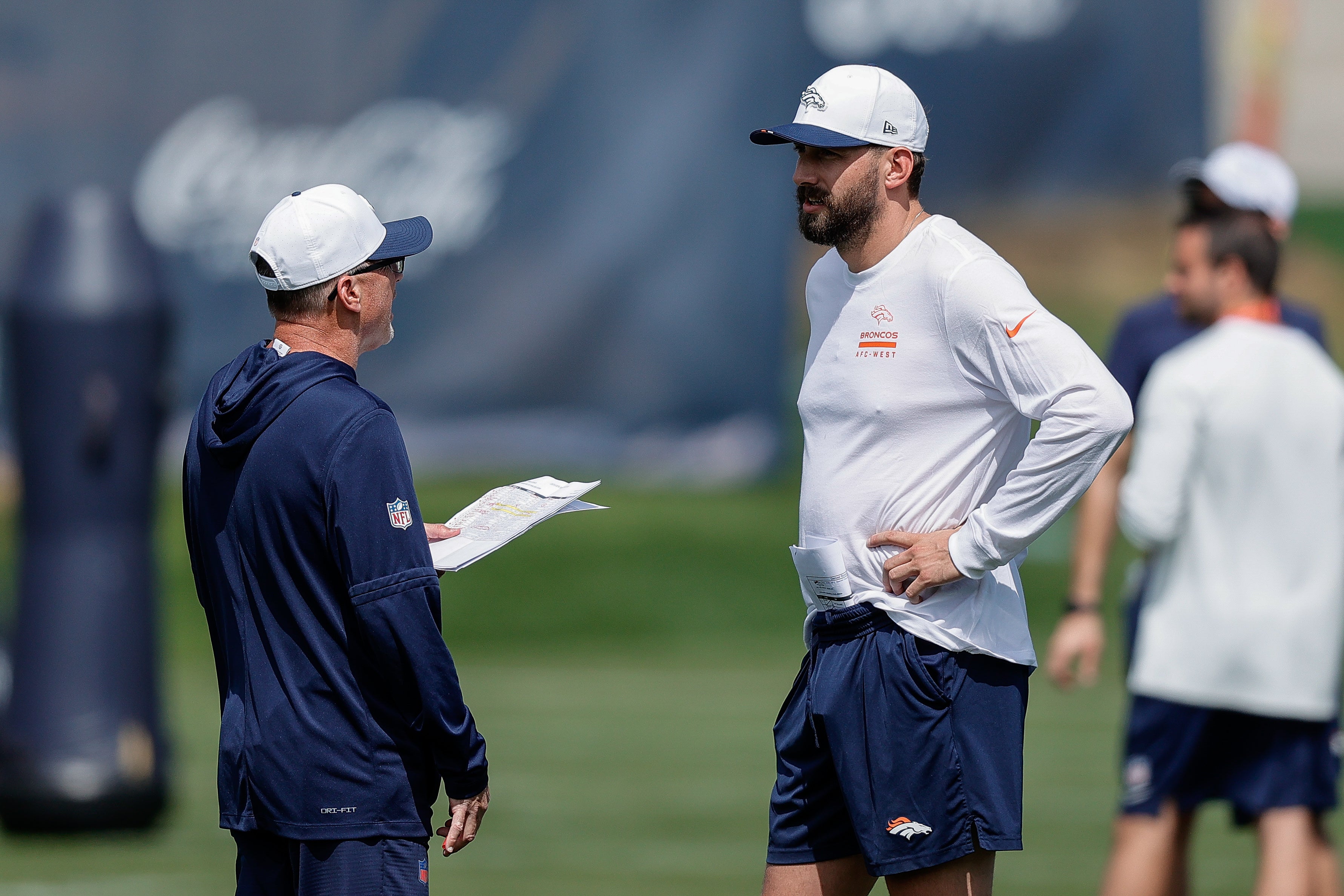 Denver Broncos passing game coordinator offensive coordinator quarterback coach Davis Webb Seahawks OC Klint Kubiak Las Vegas Raiders head coach candidate