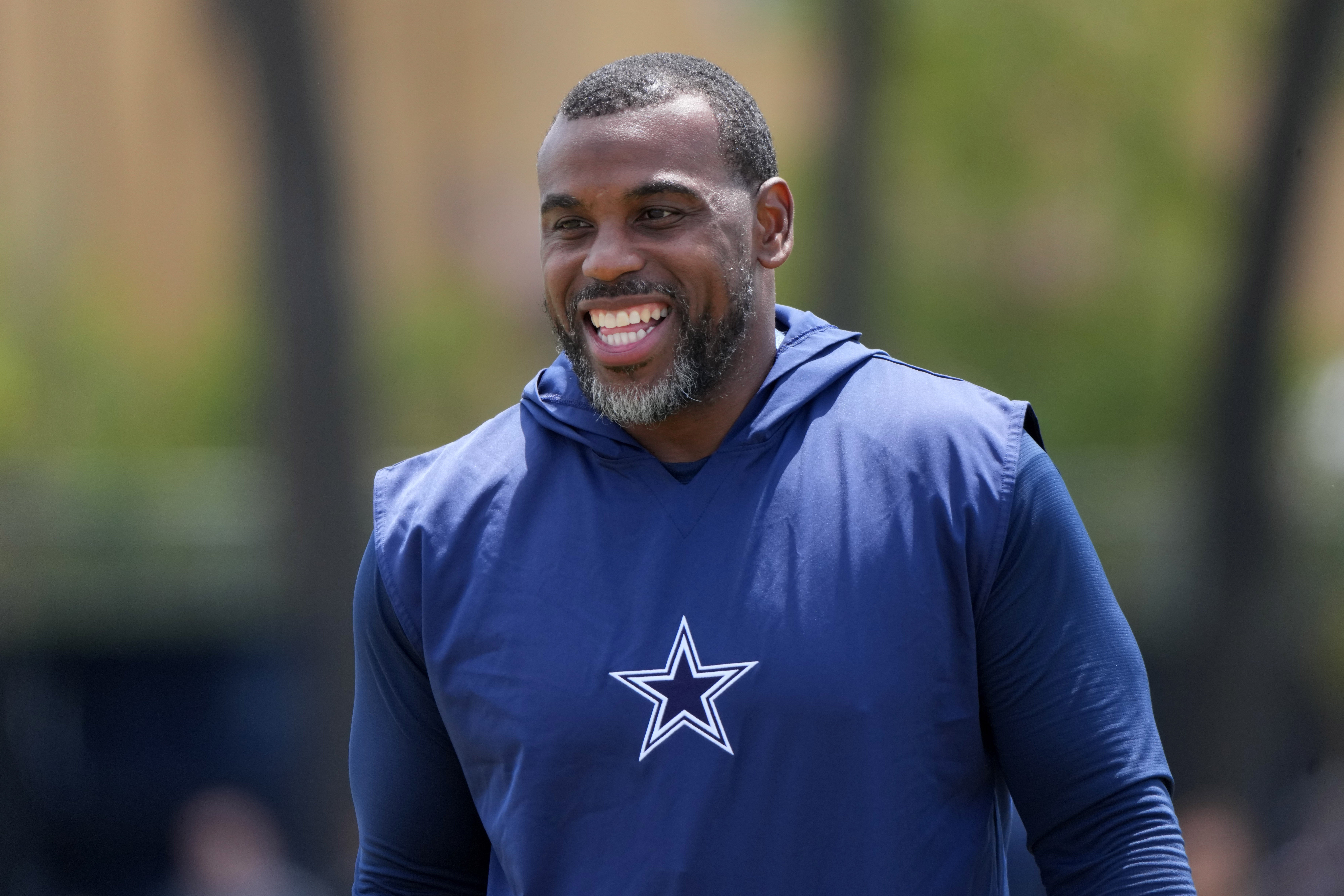 Jul 26, 2025; Oxnard, CA, USA; Dallas Cowboys cornerbacks coach David Overstreet at training camp at the River Ridge Fields.