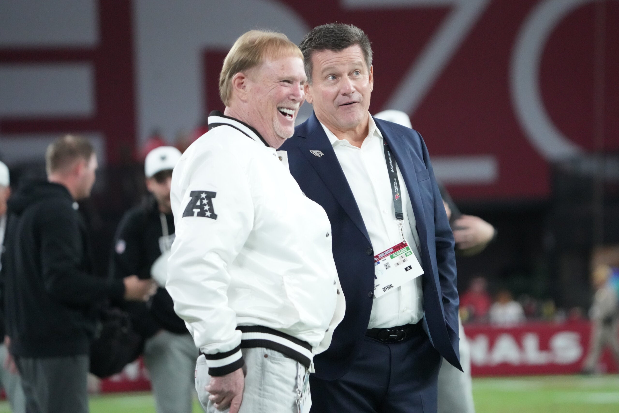 Las Vegas Raiders owner Mark Davis head coach search candidate Derek Carr