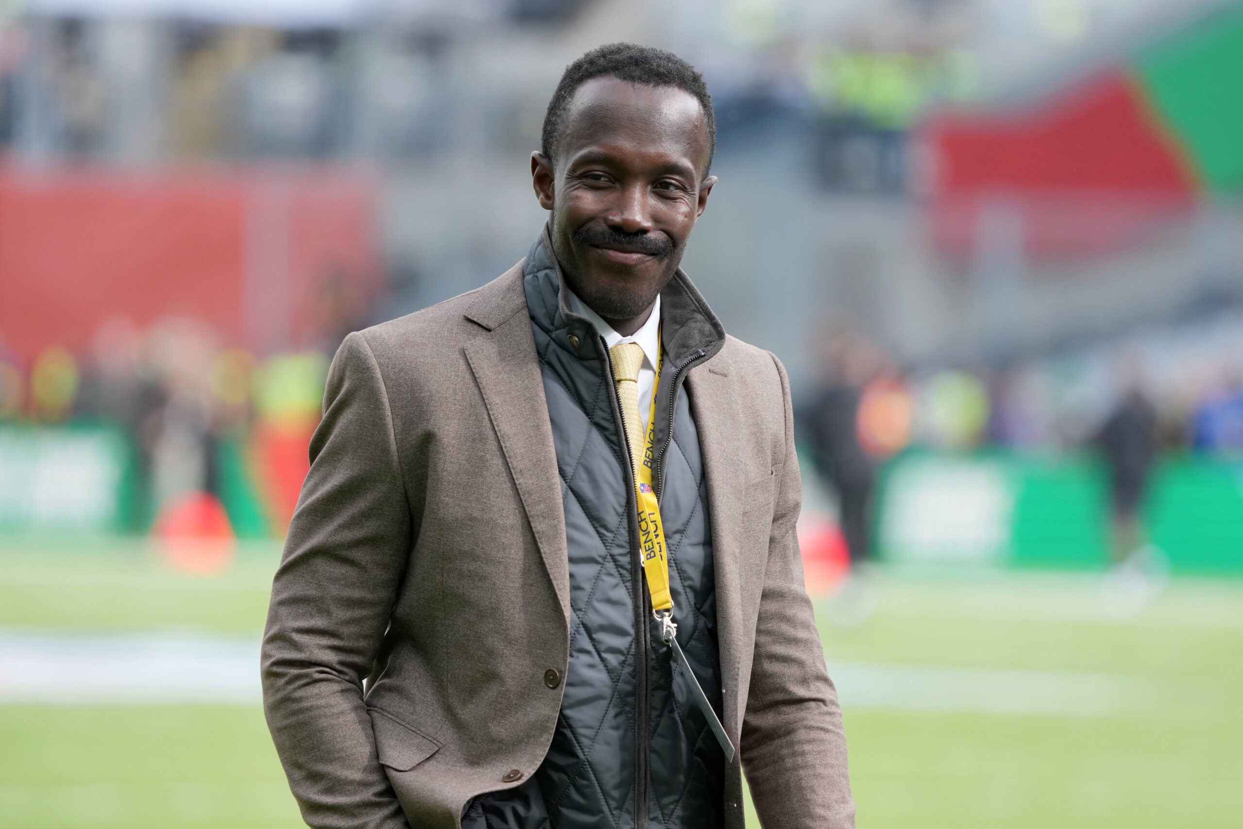 Sep 28, 2025; Dublin, Ireland; Minnesota Vikings general manager Kwesi Adofo-Mensah watches during an NFL International Series game against the Pittsburgh Steelers at Croke Park.
