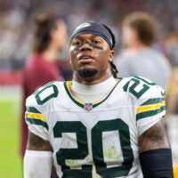 Oct 19, 2025; Glendale, Arizona, USA; Green Bay Packers safety Javon Bullard (20) against the Arizona Cardinals at State Farm Stadium.