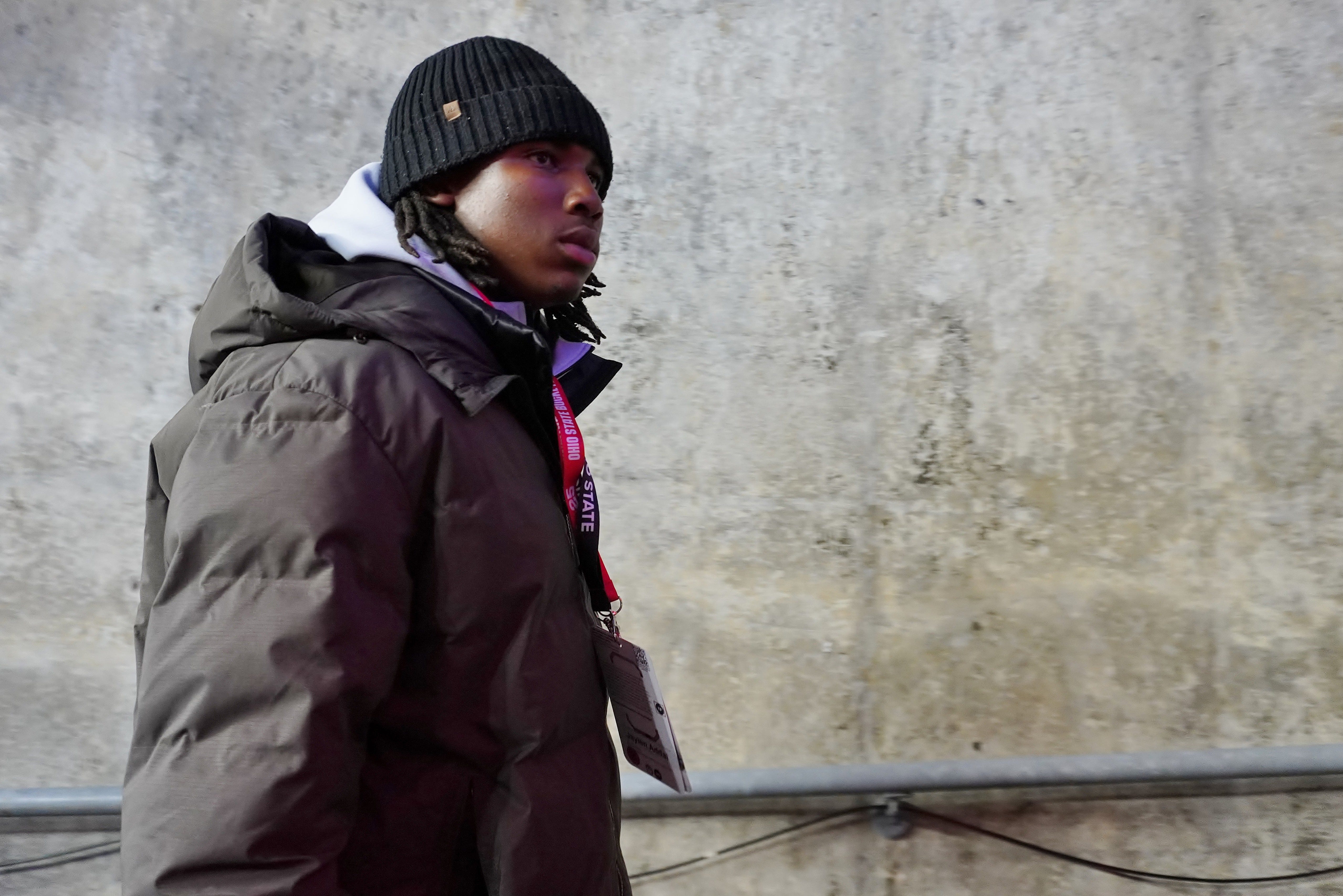 Shadow Creek wide receiver Jaylen Addai visits Ohio Stadium on the day of the Ohio State Buckeyes football game against UCLA on Nov. 15, 2025.