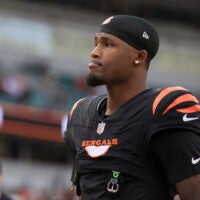 Dec 28, 2025; Cincinnati, Ohio, USA; Cincinnati Bengals wide receiver Tee Higgins (5) leaves the field after a game against the Arizona Cardinals at Paycor Stadium.