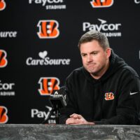 Bengals Head Coach Zac Taylor speaks at a press conference after wrapping up the 2025 season.