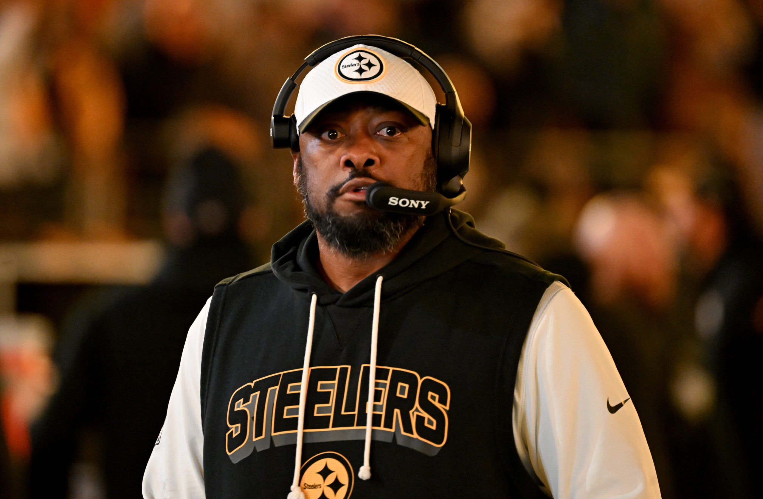 Jan 12, 2026; Pittsburgh, PA, USA; Pittsburgh Steelers head coach Mike Tomlin before an AFC Wild Card Round game against the Houston Texans at Acrisure Stadium.