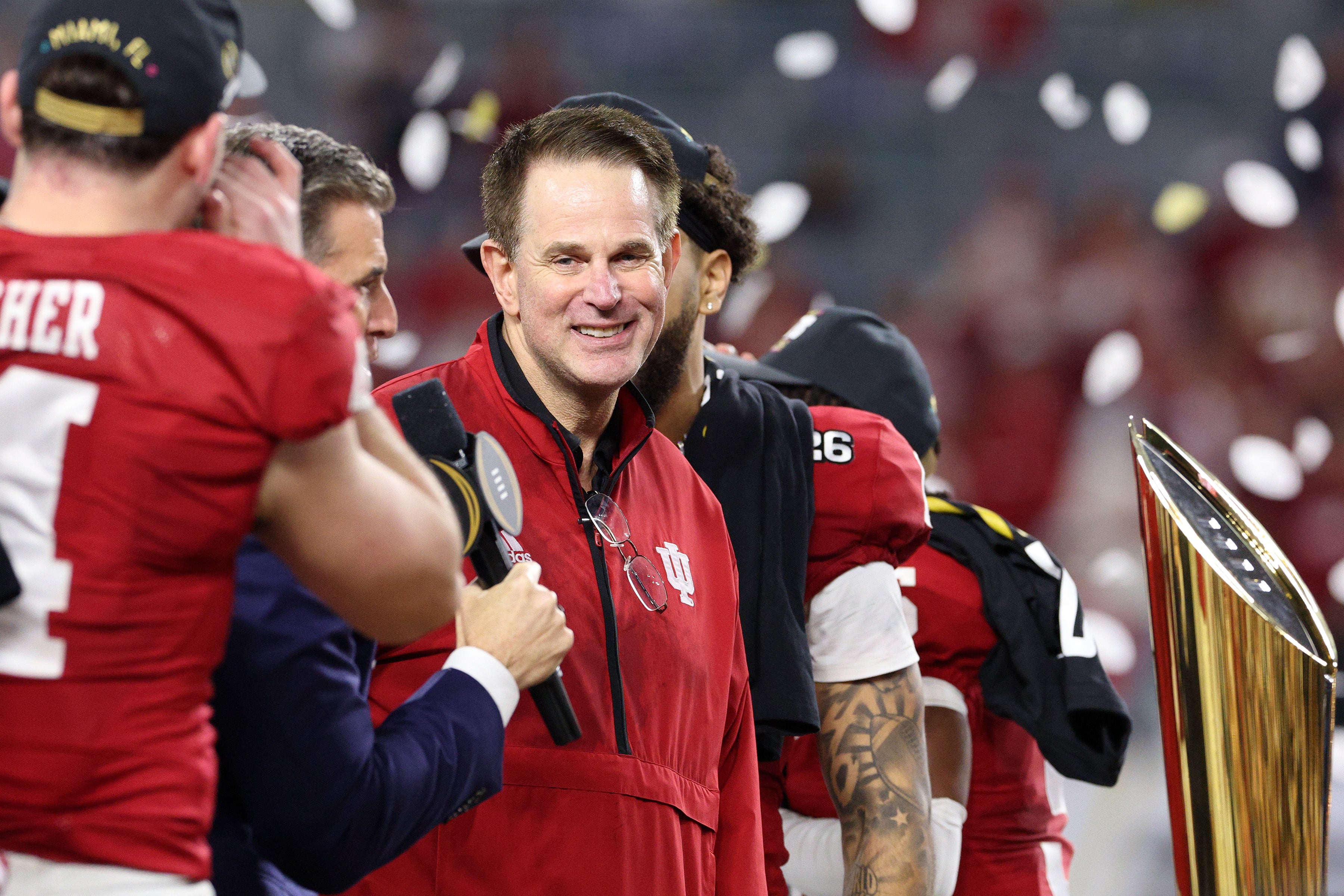 Indiana head coach Curt Cignetti smiles after winning the