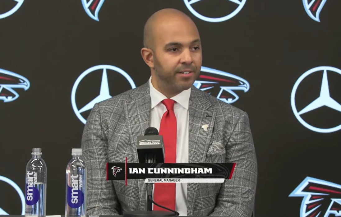 Atlanta Falcons general manager Ian Cunningham during his first press conference with the organization.