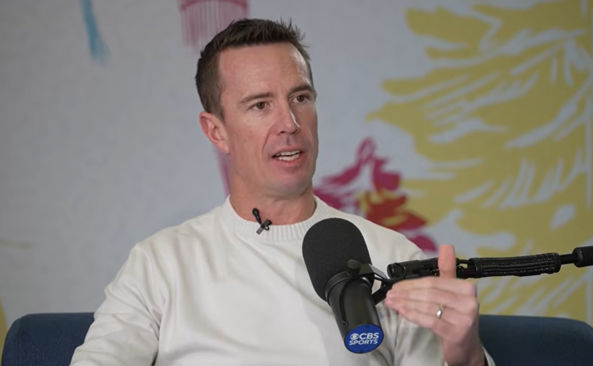 Matt Ryan speaks with CBS Sports' Jonathan Jones during Super Bowl week.