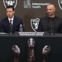 Las Vegas Raiders head coach Klint Kubiak general manager John Spytek press conference