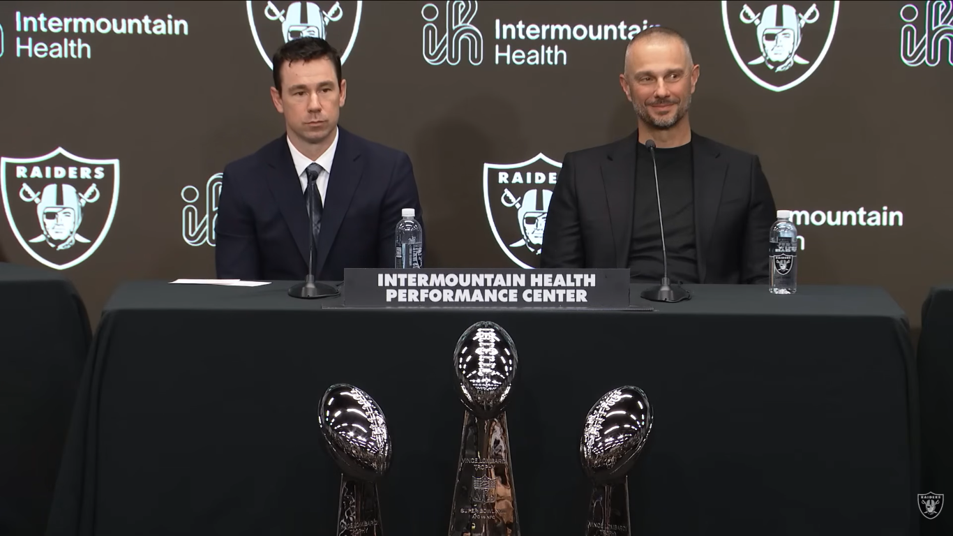 Las Vegas Raiders head coach Klint Kubiak general manager John Spytek