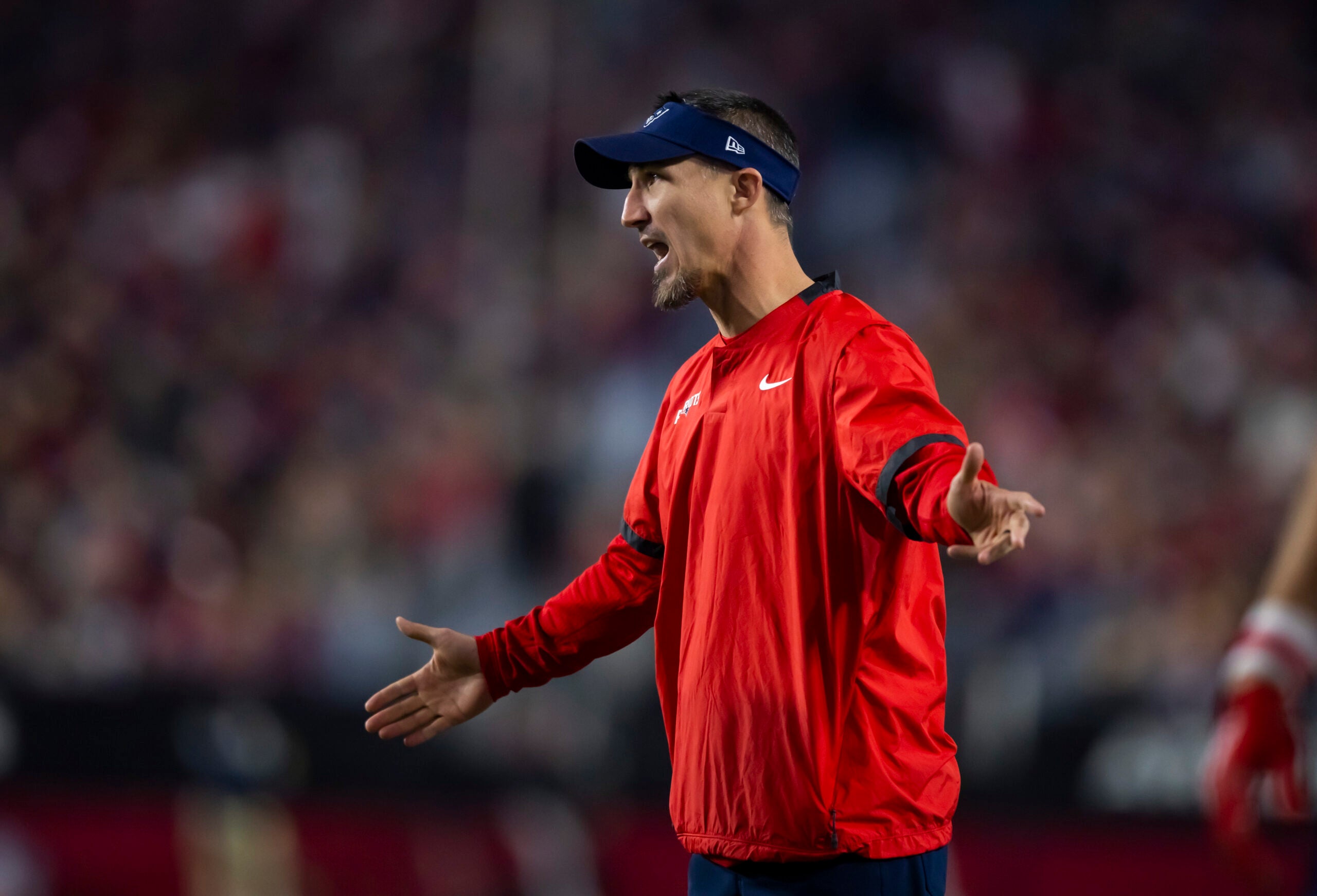 Dec 12, 2022; Glendale, Arizona, USA; New England Patriots special teams coordinator Cameron Achord against the Arizona Cardinals at State Farm Stadium.