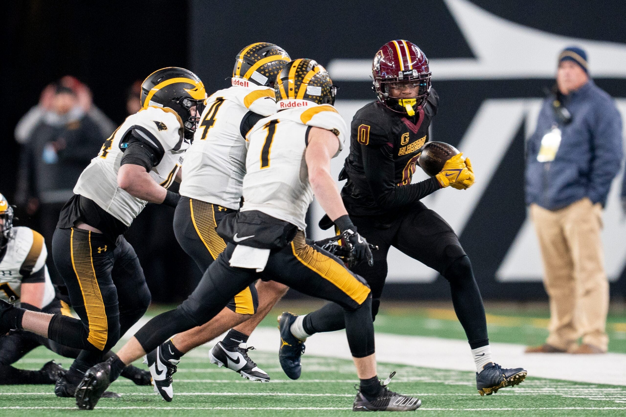 Glassboro #0 Xavier Sabb during the NJSIAA Group 1 championship game against Cedar Grove on Friday, Nov. 29, 2024, at MetLife Stadium, East Rutherford, NJ.