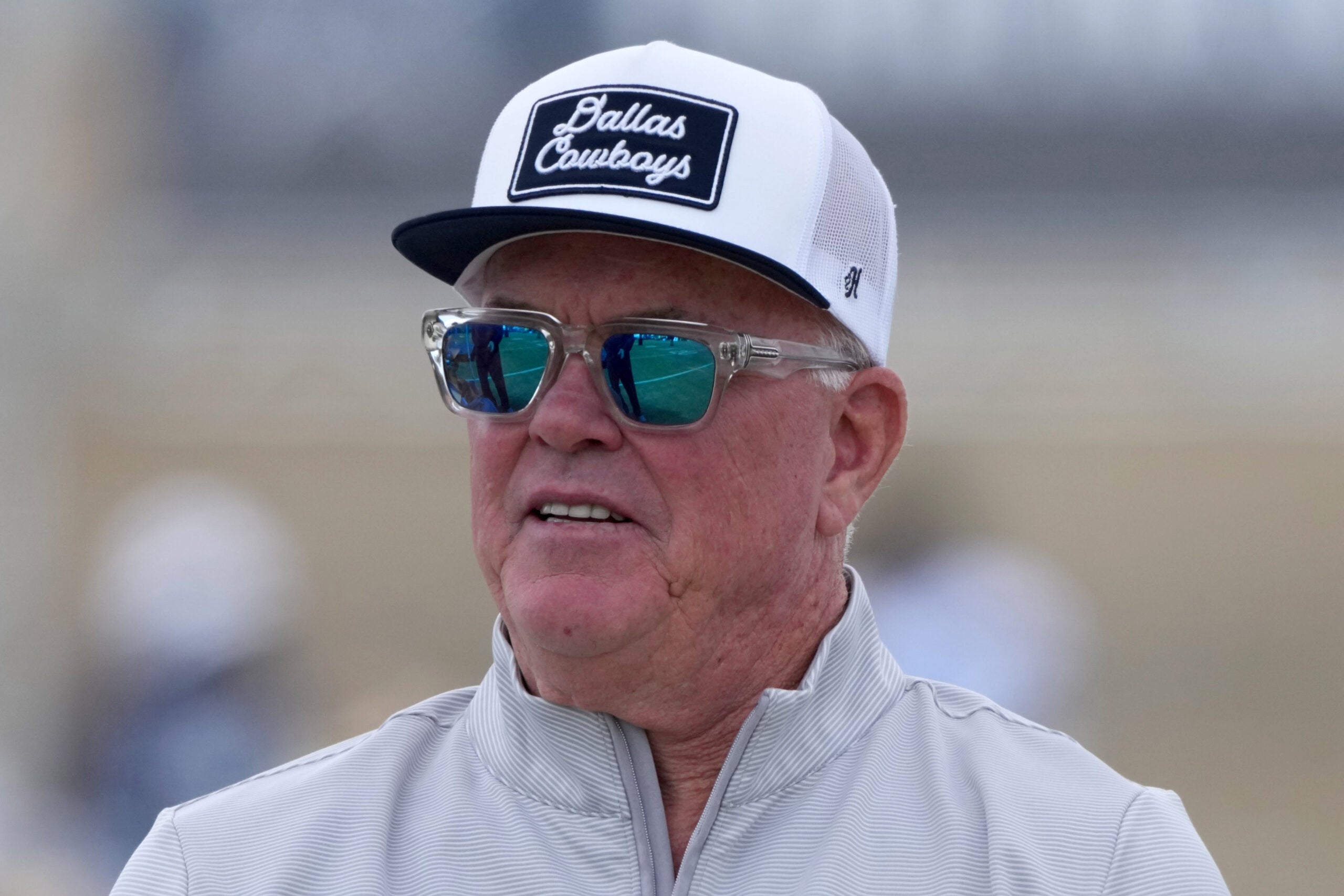 Jul 26, 2025; Oxnard, CA, USA; Dallas Cowboys chief operating officer Stephen Jones at training camp at the River Ridge Fields.