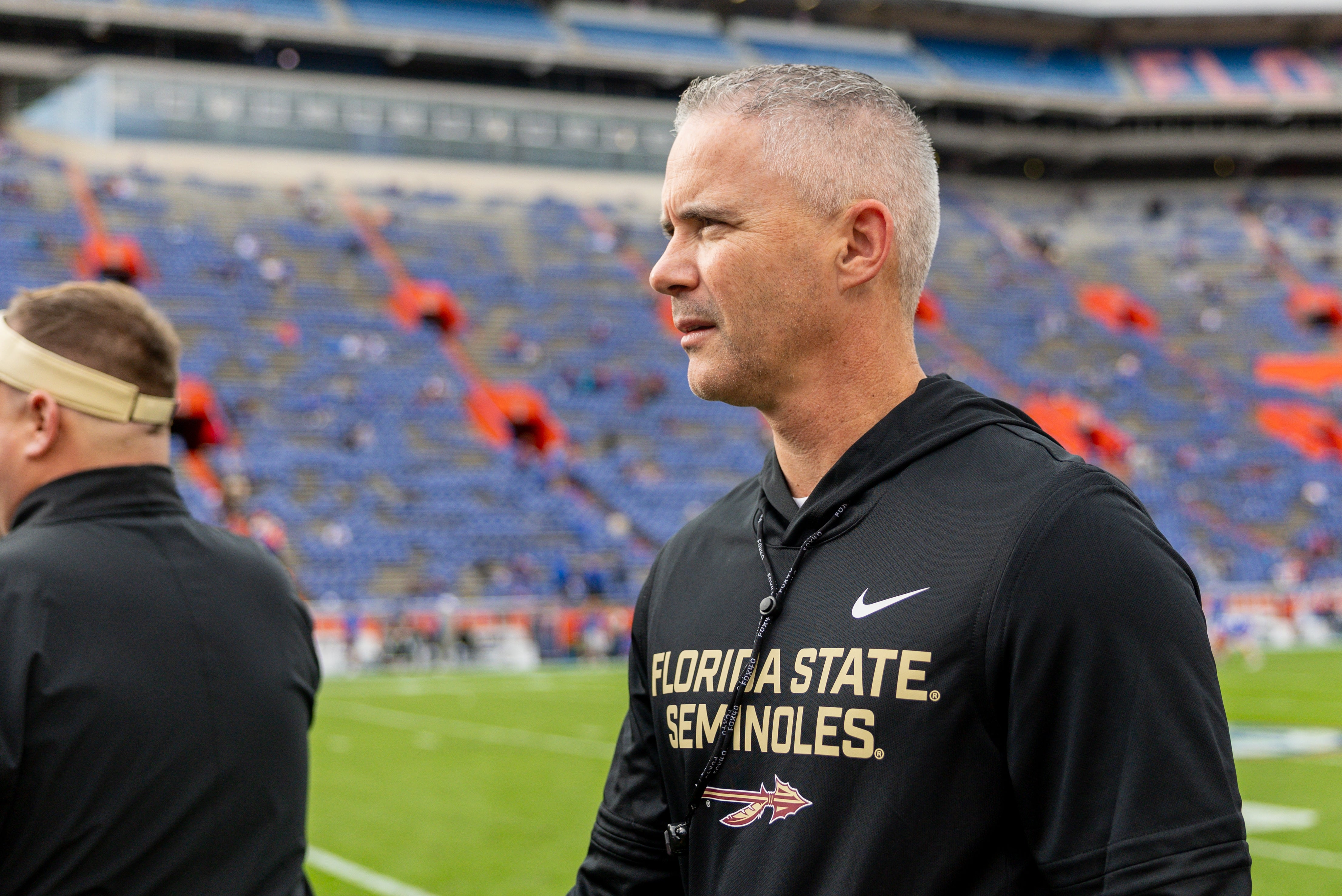 Florida State Seminoles head coach Mike Norvell offensive coordinator Tim Harris