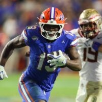 Florida running back Jadan Baugh (13) runs in for a touch down during the second half of an NCAA football game at Steve Spurrier Field at Ben Hill Griffin Stadium in Gainesville, FL on Saturday, November 29, Florida beat Florida State 40-21.2025.
