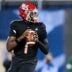 Champ Monds (1) of Vero Beach looks to pass in the FHSAA Class 7A state championship, Dec. 13, 2025, at Pitbull Stadium in Miami.