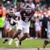 Dec 20, 2025; College Station, TX, USA; Texas A&M Aggies defensive end Cashius Howell (9) rushes the line during the game between the Aggies and the Hurricanes at Kyle Field.