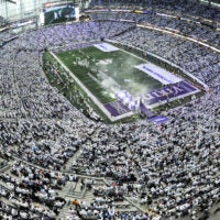 Dec 25, 2025; Minneapolis, Minnesota, USA; A general view inside the stadium during player introductions before the game between the Minnesota Vikings and the Detroit Lions at U.S. Bank Stadium.