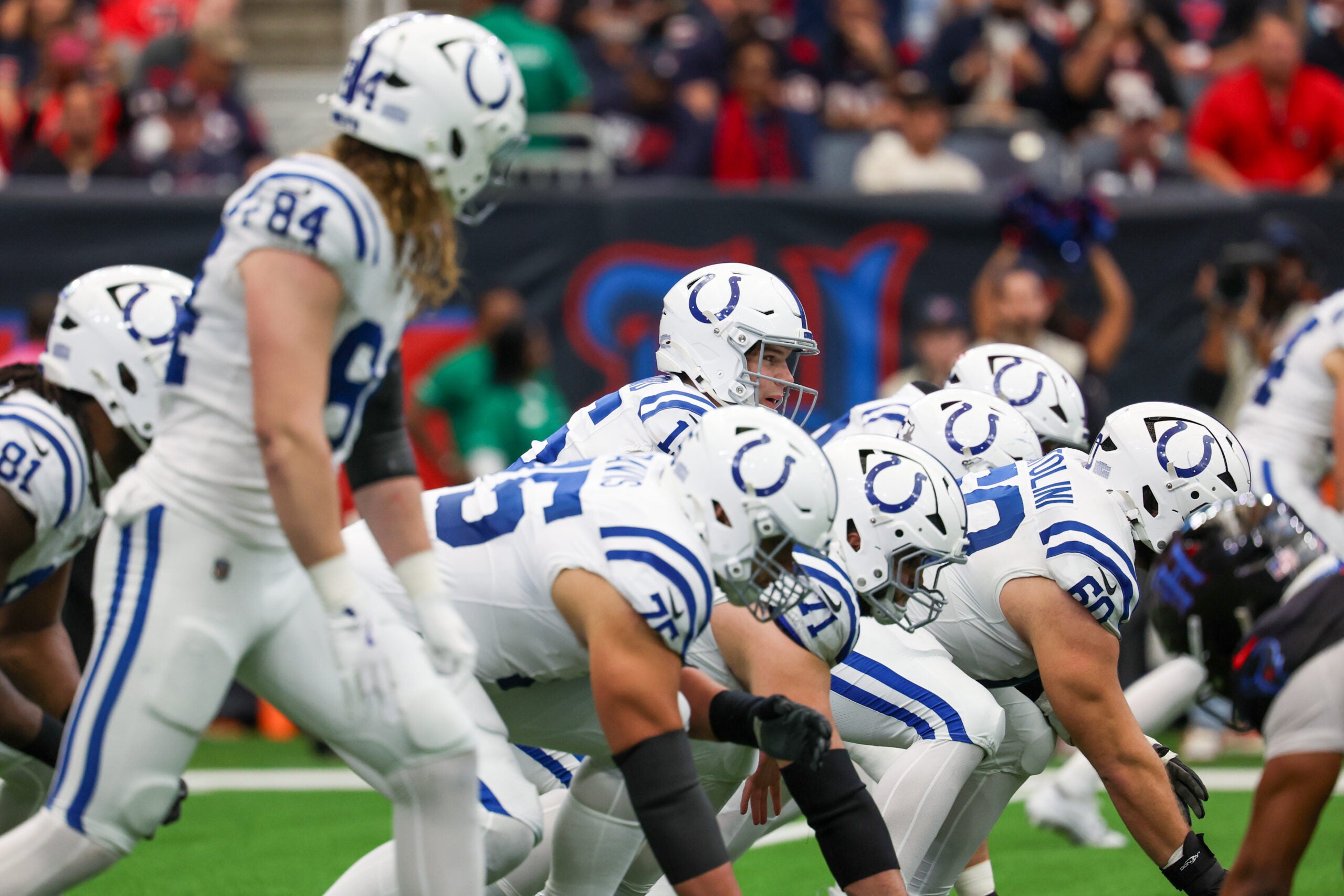Colts offense at the line of scrimmage pre snap