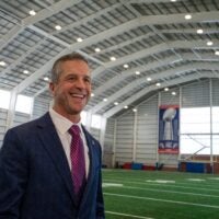New Giants Head Coach John Harbaugh speaks with members of the media during a press conference welcoming Harbaugh at the Quest Diagnostics Training Center in East Rutherford on Tuesday, Jan. 20, 2025.