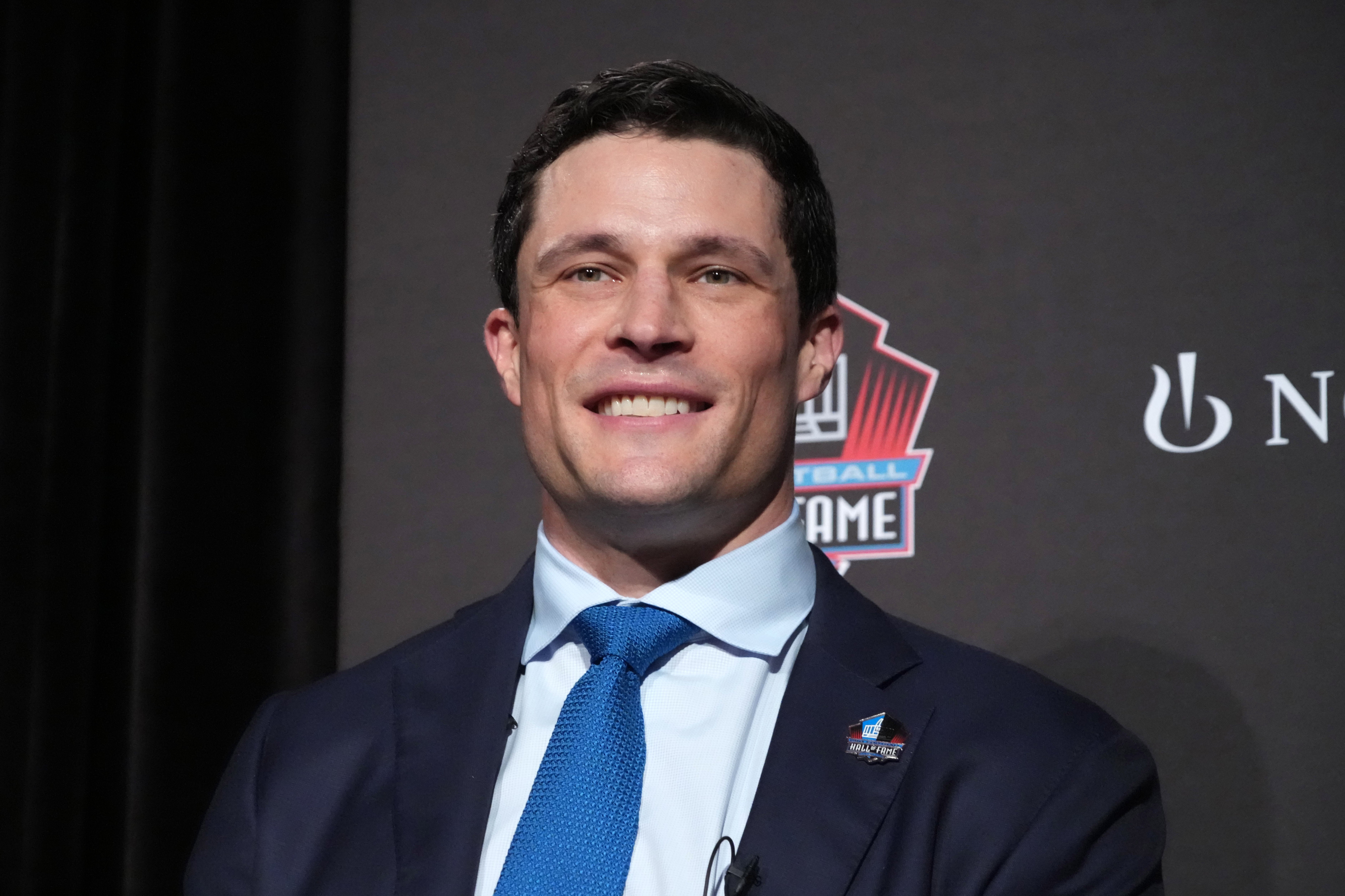 Feb 5, 2026; San Franciso, CA, USA; Luke Kuechly during a press conference introducing the NFL Hall of Fame Class of 2026 at Palace of Fine Arts.