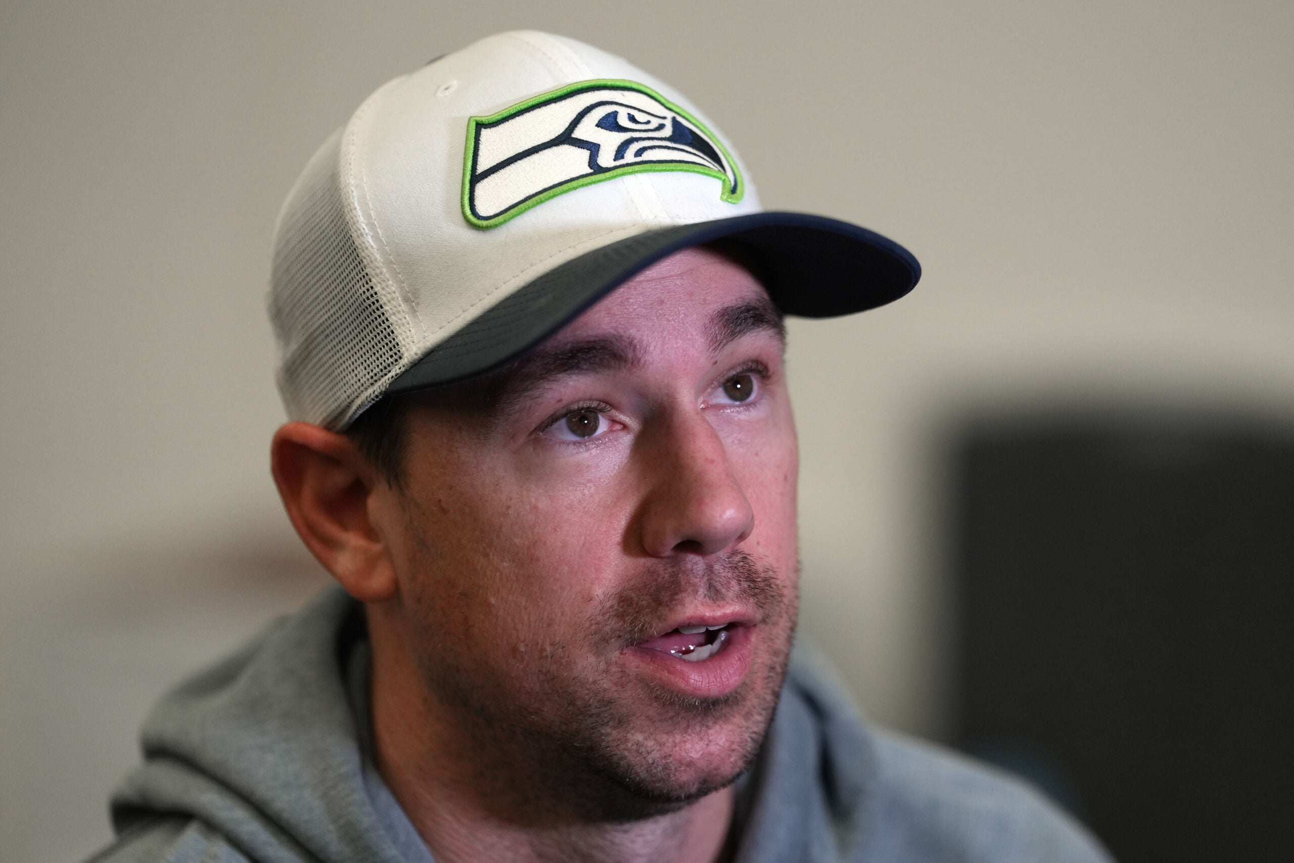 Las Vegas Raiders head coach Klint Kubiak defensive coordinator Seattle Seahawks Super Bowl