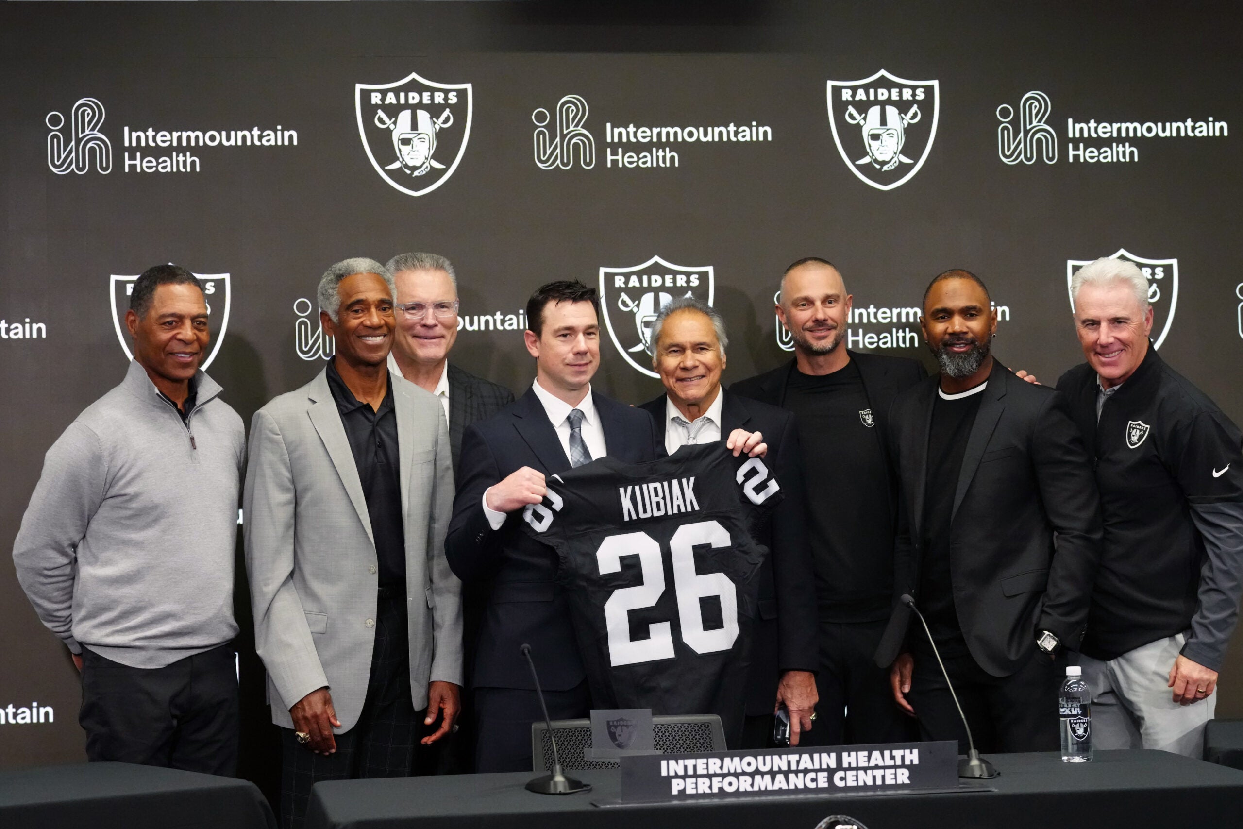 Las Vegas raiders head coach Klint Kubiak coaching staff interviews hires