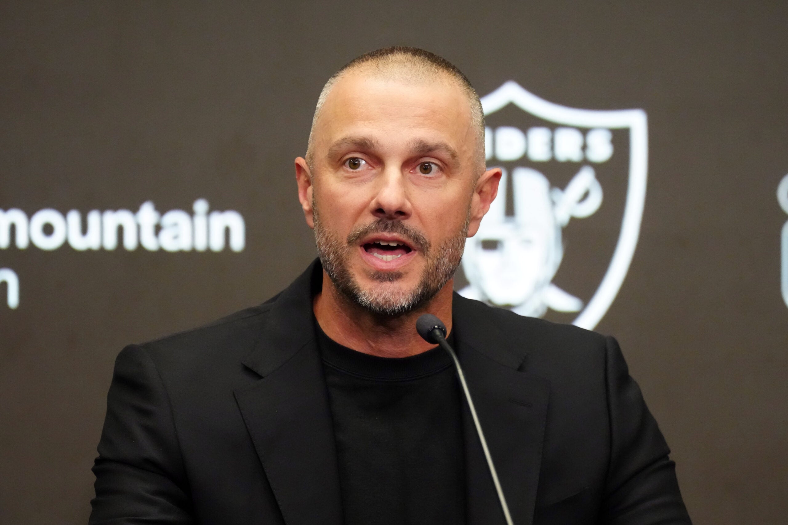 Las Vegas Raiders head coach Klint Kubiak general manager John Spytek