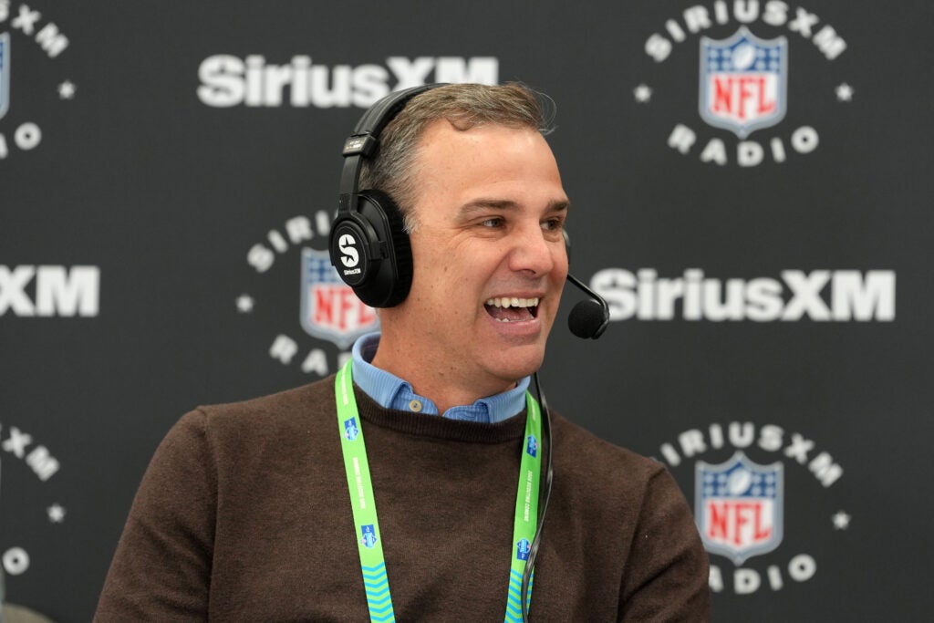 Feb 24, 2026; Indianapolis, IN, USA; NFL Network analyst Daniel Jeremiah on the SiriusXM NFL Radio set at the NFL Scouting Combine at the Indiana Convention Center.