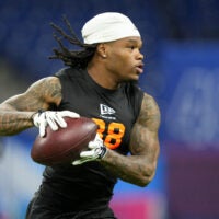 Zavion Thomas LSU WR NFL Combine Kansas City Chiefs WR Xavier Worthy