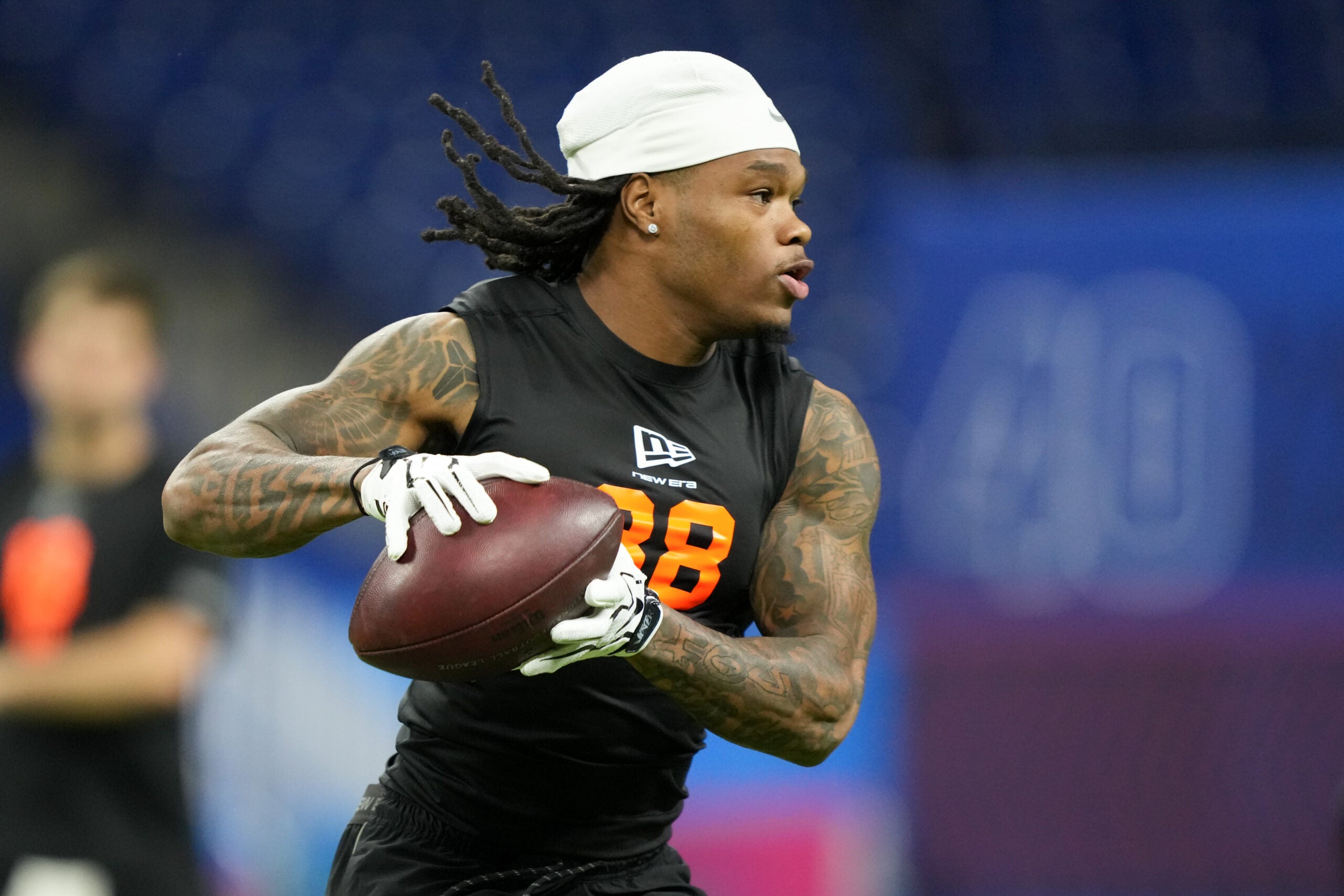 Zavion Thomas LSU WR NFL Combine Kansas City Chiefs WR Xavier Worthy