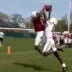 Alabama Crimson Tide WR Ryan Coleman Williams catches a touchdown pass during 2026 spring practice.