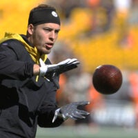 Oct 10, 2021; Pittsburgh, Pennsylvania, USA; Pittsburgh Steelers safety Miles Killebrew (28) warms up before the game against the Denver Broncos at Heinz Field.