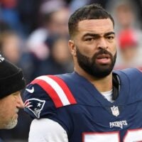 Jan 2, 2022; Foxborough, Massachusetts, USA; New England Patriots middle linebacker Kyle Van Noy (53) prior to a game against the Jacksonville Jaguars at Gillette Stadium.