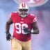 Oct 8, 2023; Santa Clara, California, USA; San Francisco 49ers defensive tackle Javon Hargrave (98) jogs on the field before the game against the Dallas Cowboys at Levi's Stadium.