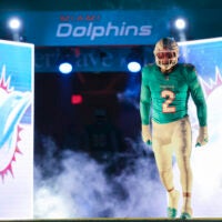 Dec 11, 2023; Miami Gardens, Florida, USA; Miami Dolphins linebacker Bradley Chubb (2) takes to the field prior to the game against the Tennessee Titans at Hard Rock Stadium.